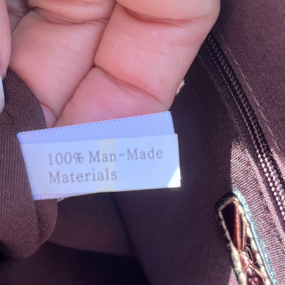 EUC Apt 9 Faux Croc Bag with Brass Accent chain Handles - Picture 15 of 17